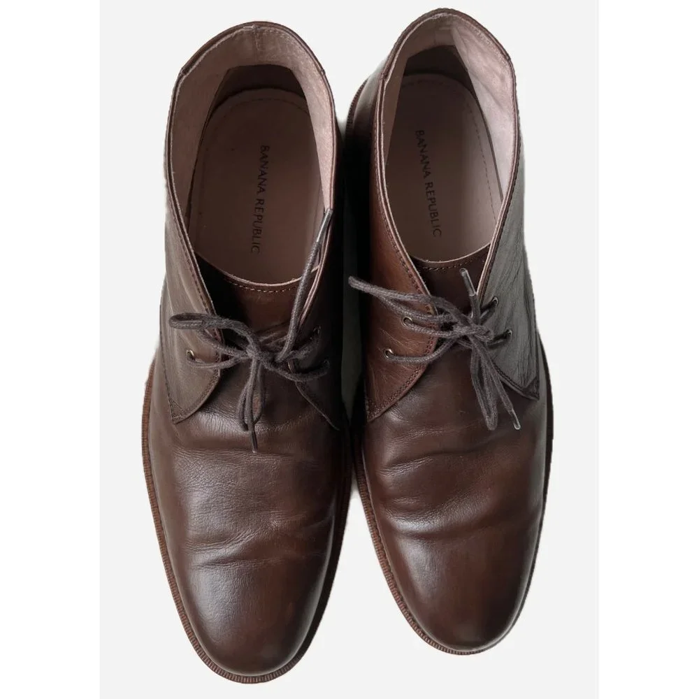 Banana Republic Leather Chukka Boot, Brown, Size 12 - Picture 4 of 12
